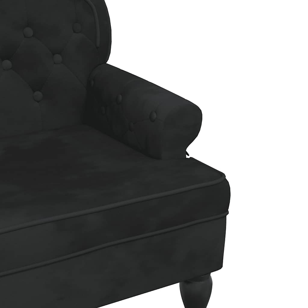 vidaXL Panca con Schienale Nera 119,5x64,5x75 cm in Velluto