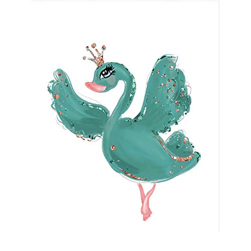 Mural de ballet y unicornio infantil póster para dormitorio de niñas 60x90cm sin marco