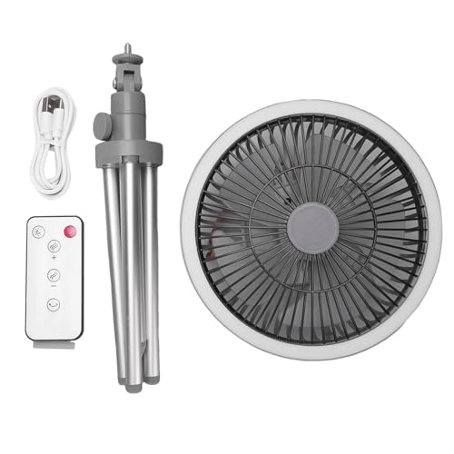 Ventilateur de camping pour lutter contre la chaleur sous la tente avec trépied gris - 6
