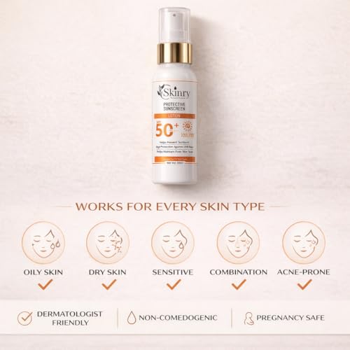Image of Protective Sunscreen Lotion SPF 50+ PA+++ | Non-Sticky Matte Brightening Formula | UVA UVB Protection | Suitable for All Skin Types | Daily Use Moisturizing Sunscreen | 50ml