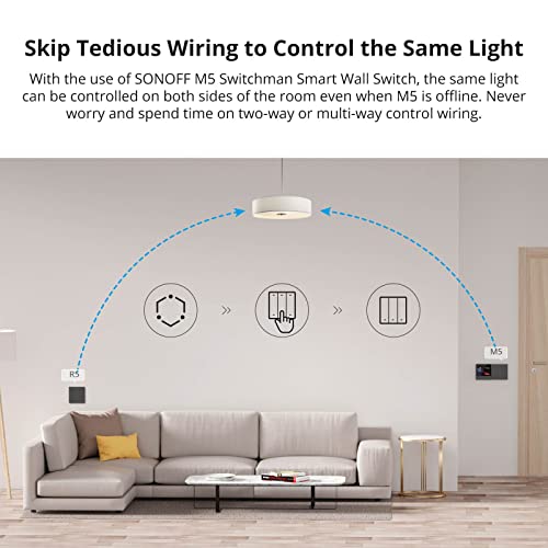 Image of SONOFF Wireless Universal Scene Remote Control, Requires SONOFF Gateway, 6 Smart Switches, No Wiring Required, Multi-Channel Remote Control for Smart Home Automation, R5