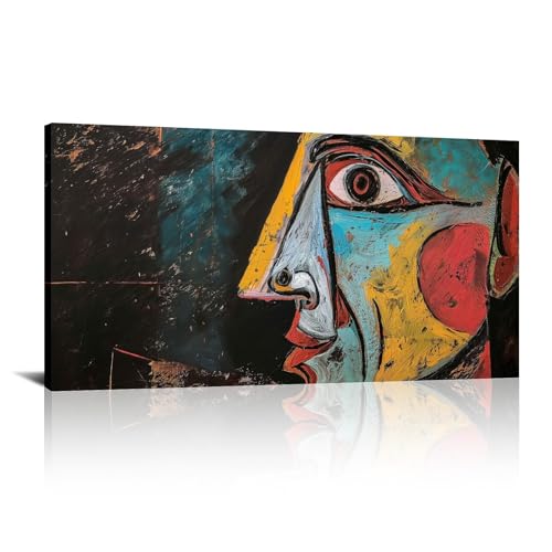 Art mural abstrait coloré bohème pour salon moderne | Affiche géométrique 65x130cm