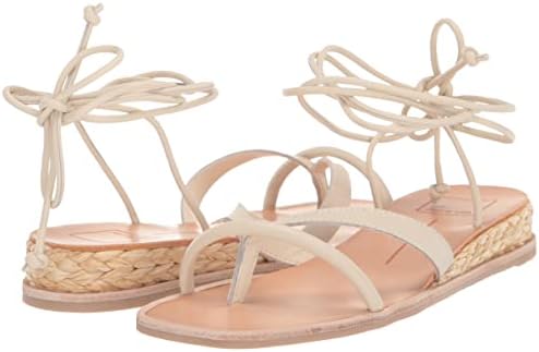 Dolce Vita Women's PRAX Flat Sandal, Ivory Leather, 10 | Image 6