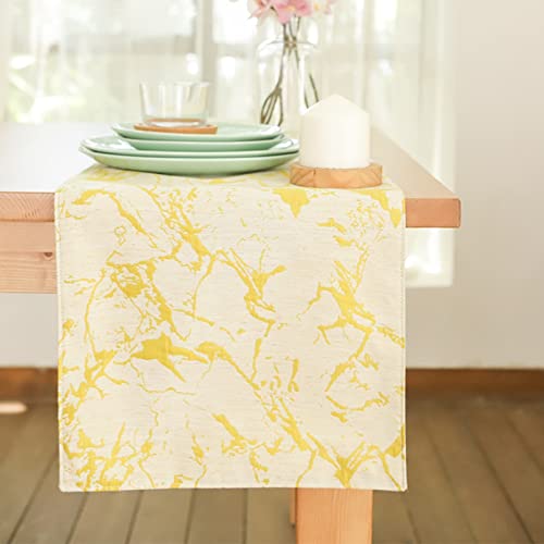 Chemin de table boho jaune 35x200 cm nappe décoration cuisine