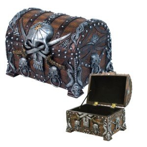Pacific Giftware Pirates Treasure Chest Trinket/Mini Jewelry Box Cover
