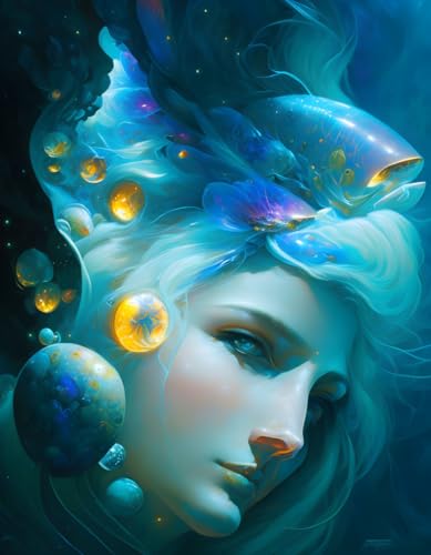 Beaux visages sous l'eau affiches sur toile SERENDIPITP impression d'art contemporain de luxe