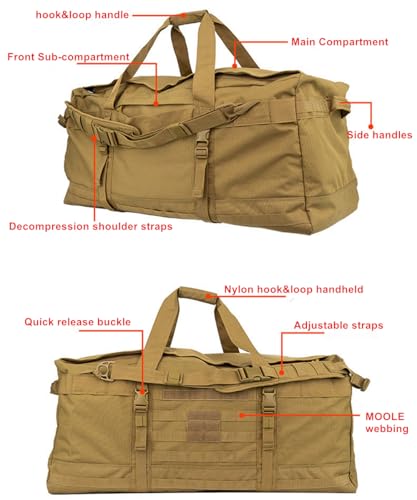 Bolso Táctico de Montañismo y Camping 106L Coyote Tan miniatura 2
