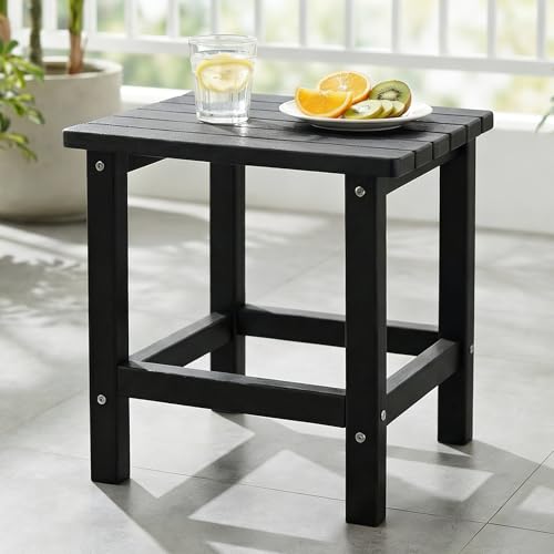 Table d'appoint carrée noire en HDPE résistante aux intempéries PASAMIC - 2