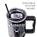Silver Buffalo The Addams Family Wednesday On Wednesdays We Wear Black Stainless Steel Tumbler with Handle and Straw, Fits in Standard Cup Holder, 40 Ounces