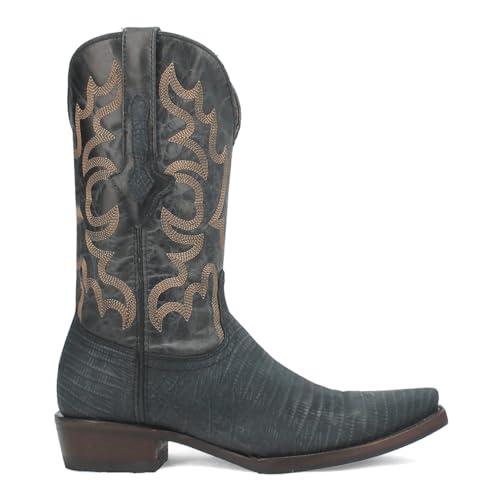 Dingo Mens The Duke Embroidered Lizard Print Snip Toe Casual Boots Mid Calf - Blue