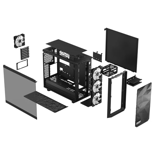 Gabinete para PC Fractal Design Meshify 2 Lite RGB Negro con Ventana de Vidrio Templado Tintado, Torre Media ATX, Diseño Angular de Malla miniatura 5