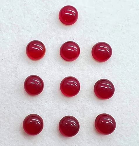 Loose Gemstone 10Pieces Red Spinel Chalcedony 10 Pieces Stone Size 8X8Mm Shape Round Cut Smooth Making, Beading & Craft Supplies 7$St03D33 #TOP6