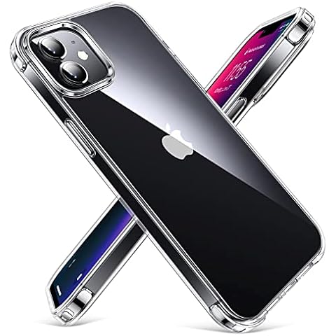 CANSHN Shockproof Clear iPhone 12 Case, iPhone 12 Pro Case, [3.0mm Raised Airbags][Not Yellowing] Protective Phone Case Cover with Hard Back & Soft TPU Bumper for iPhone 12/12 Pro 6.1''- Clear Cover