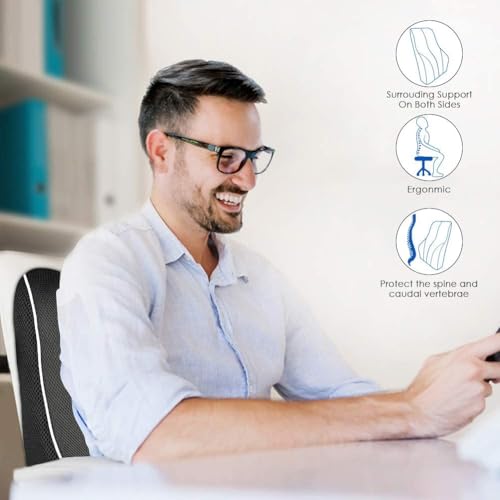 Grin Health SitRight Orthopedic High Density Lumbar Support for Chair & Car Seat Back Support Backrest Lumbar Back Pillow for Car Lumbar Support Back Cushion for Sitting Posture (Black, Large) - Image 6