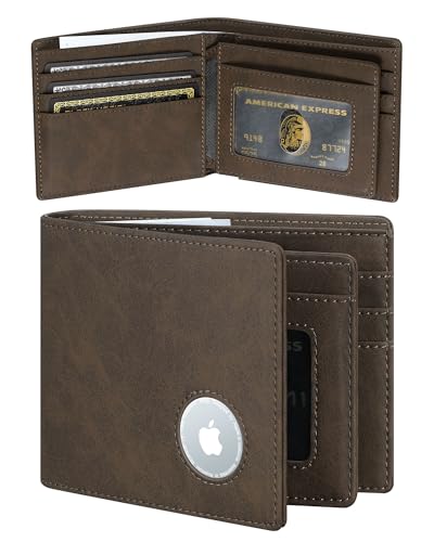 furid Airtag Wallet Men Slim: Men's Air Tag Wallets with Airtag Holder - Minimalist RFID Front Pocket Card Holder Gift for Man Husband at Anniversay Brithday