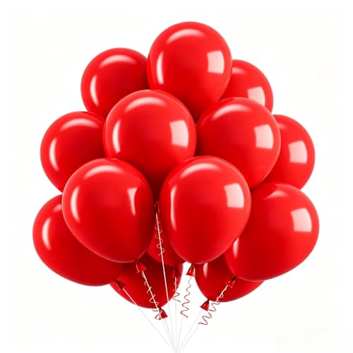 Palloncini Rossi, 100 Pezzi Arco Palloncini Compleanno Personalizzati per Decorazioni Laurea Comunione Battesimo Bimbo Compleanno Matrimonio Cresima Baby Shower, 12 Pollici