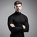 SALNIER Men Basic Turtleneck Slim Fit Long Sleeve Pullover Top Solid Thermal Knitted T-Shirt Sweaters Soft Lightweight Shirt(Black,S)