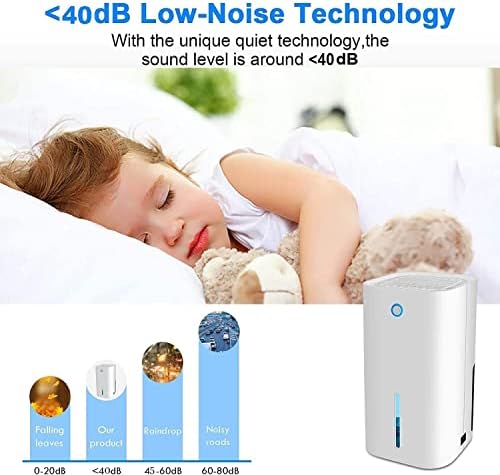 Dehumidifiers for Home Small Quiet Dehumidifier 30oz 850ml Portable Mini Electric Dehumidifier with Smart Features Auto-Off for Damp Home, Room, Bedroom, Bathroom Wardrobe, Basement, Office,Garage,RV