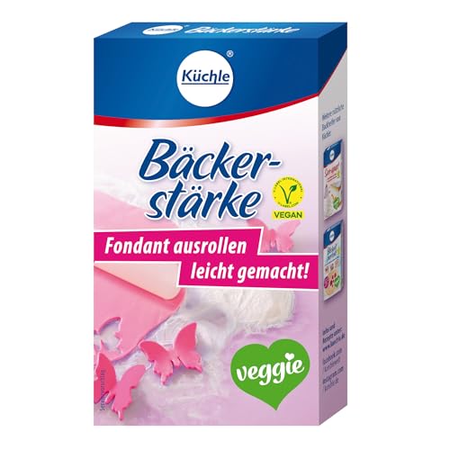 Küchle Bäckerstärke 100g | Vegan | Idealer Helfer beim Ausrollen von Fondant | Verhindert das Kleben an Utensilien | Mühelos, schnell und einfach | 1 x 100 g Packung
