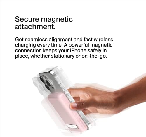 Miniatura 5 de Belkin Cargador portátil, banco de energía inalámbrico de 5000 mAh, cargador MagSafe de 7.5 W, soporte desplegable integrado - iPhone 17, Air, Pro,