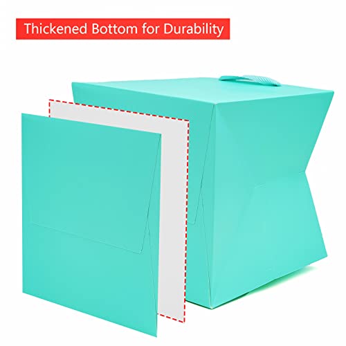 Petits sacs cadeaux en papier bleu sarcelle 20x20 cm pour emballages rapides
