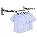 Produktbild MEIJO Wand Kleiderständer Klappbar, Kleiderhaken Klappbar Wand Kleiderlüfter Klapphaken Wandhaken Balkon Garderobenhaken für Waschküche Schlafzimmer Badezimmer (Schwarz, 2 Stück + Stange)