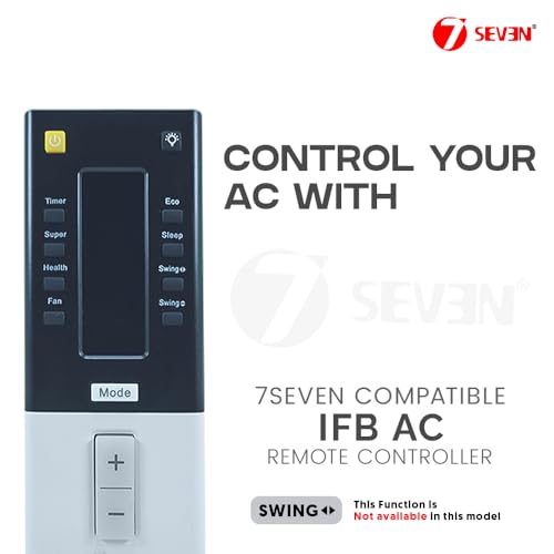 Image of 7SEVEN Compatible for IFB AC Remote Original 204 Model Suitable for Split and Window Air Conditioner of 1 1.5 2 Ton IFB ac - Match Exactly with Existing Model of IFB Remote Control