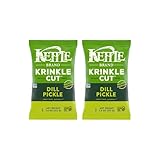 Kettle Brand Potato Chips,Krinkle Cut,Dill Pickle Kettle Chips,7.5 Oz,(Pack of 2)