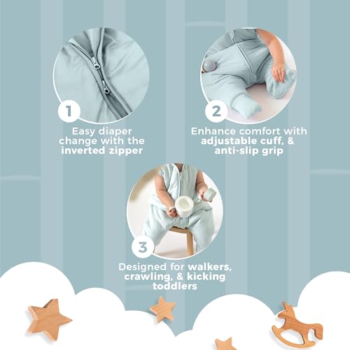 Image of Sleeveless Soft Baby & Toddler Sleeping Sack, Breathable with Adjustable Feet Cuffs & Anti-Slip Grip