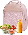 GLORIEROO Lunch Box for Girls Women - Fashion Stylish Vegan Leather Insulated Leakproof Lunch Bag for School Work - Back to School Birthday Christmas Gifts for Girls