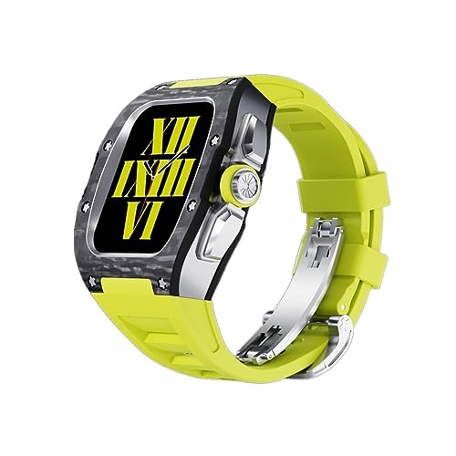 Coque en fibre de carbone pour Apple Watch 45mm protection iWatch 44mm SE