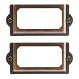 Heyous 24PCS 70 x 33mm Metal Label Pull Frame Handle File Name Card Holder with Mounting Screws for