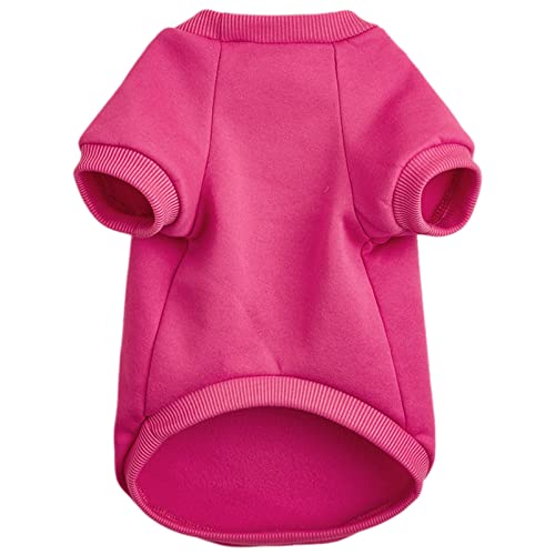 Image of Soft Puppy Sweater for Small Dogs Winter Knit Pullover, Rose M | Elastic Cuffs Pet Clothes, Holiday Party Matching, Fall Winter Daily Outfit, Soft Breathable Machine Washable Sweatshirt