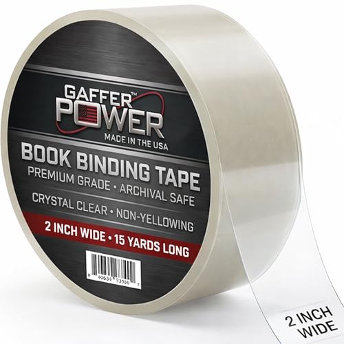 Gaffer Power Clear Book Binding Tape 2 in x 15 Yds, Acid Free, USA Made