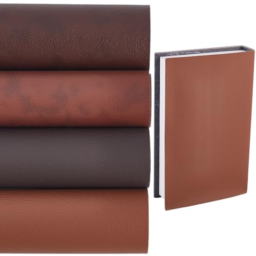 CRASPIRE 4 Color 16.5 x 13.7 Tela de Cuero Sintético para Libros A4-A8 encuadernación Superficie de PU Suave Revestimiento de Poliuretano Base No Tejida Protector de Cubierta de Libro Álbum