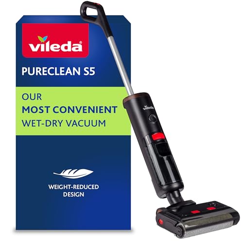 Vileda PureClean S5 | aspirapolvere lavapavimenti senza fili per sporco liquido e secco | leggero...