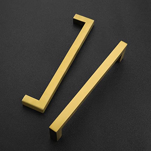 Image of Ravinte 30 Pack 6-1 /4 Inch Square Cabinet Handles - Brushed Brass Pulls, Stainless Steel Drawer Pulls, Kitchen Hardware