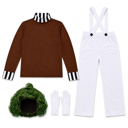 fun shack Mens Chocolate Factory Worker Costume, Chocolate Factory Costume, Candy Costume Adult Men, Halloween Costumes for Men - Small