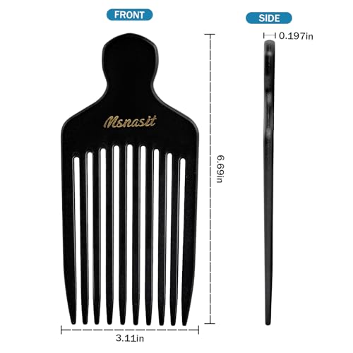 Peine Afro para Pelo Rizado con Dientes Anchos miniatura 7