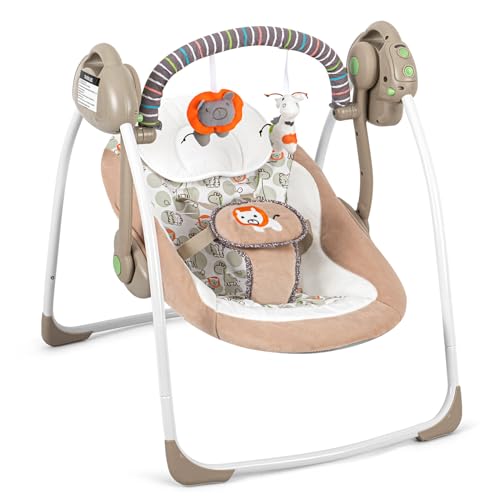 Image of Baby Swings for Infants, Baby Swing Newborn, Baby Swing with Intelligent Music Vibration Box, Infant Swing Load Resistance: 6-25 lb, Applicable Object: 0-9 Months