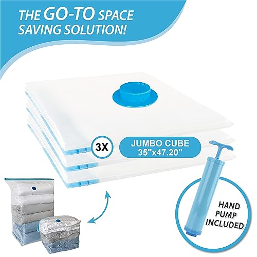 Jumbo Cube Vacuum Storage Bags for Bedding and Clothing
