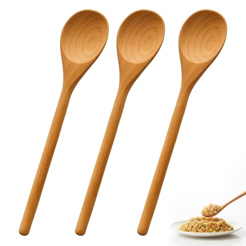 3Pcs Wooden Spoons for Cooking Long Handle Wooden Spoons