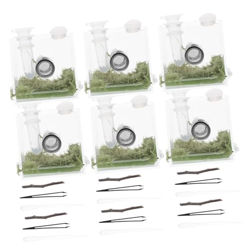 UTHCLO 2セット 跳蛛飼育箱 小型透明アクリル給餌ケース 入り 昆虫 クモ 小動物飼育用 丈夫で快適なレプルテラリウム