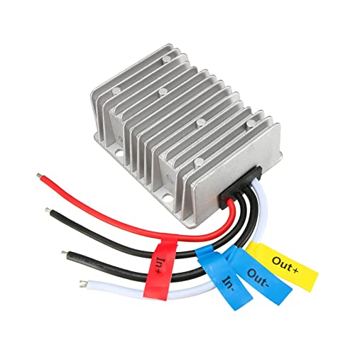 Rebower DC-DCコンバータ レギュレータ 防水 パワーモジュール 電圧変換器 トラック DC 24V - DC 13.8V 40A 552W シルバートーン ブラック