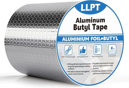 Image of LLPT Aluminum Butyl Tape White 6 Inch x 16.5 Feet 1 Pack | Waterproof Leak Repair, UV & Weather Resistant for Hatch Cover Flashing Boat Pipe RV Awning Roof Window Patch and Sealing