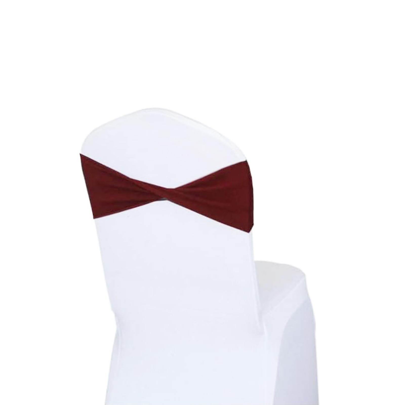 Aulufft 50 Pcs Spandex Stretch Chair Sashes Plain Bow Sash Elastic Chair Bands Without Buckle Chairs Decorations for Wedding Party Banquet Birthday