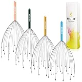 HOFASON 4PCS Head Massager Head Scratcher with 20 Fingers, Scalp Massager Christmas Gift Ideas Stocking Stuffers for Women Men, Massager Tool Bulk Set for Hair Growth and Body Stress Relax