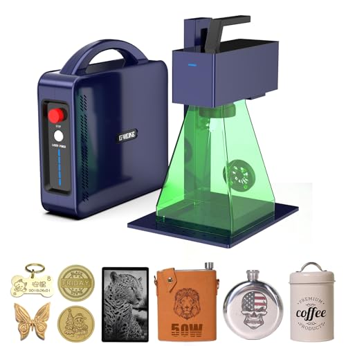GWEIKE G2 Max 50W Faserlasergravierer, 15000mm/s schnelle Lasergraviermaschine mit 3D- & Tiefengravur, 150x150 mm Arbeitsbereich, 0,001mm Präzision, Lasermarkiergerät für Metall, Schmuck, Hundemarken