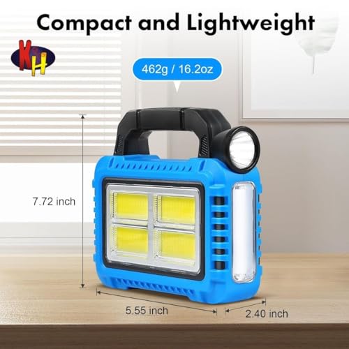 Image of kh Solar Camping Lantern Rechargeable LED Flashlight, USB & Solar Powered Lantern for Power Outages, Emergency & Hurricane Supplies, IP44 Tent Light with Phone Charging, Survival Camping Gear