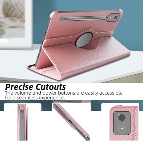 Image of TGK 360 Rotatable Smart Flip Cover for Lenovo Idea Tab Pro 12.7 Inch 2025 TB-373FU TB-375FC Tablet Case (Rose Gold)